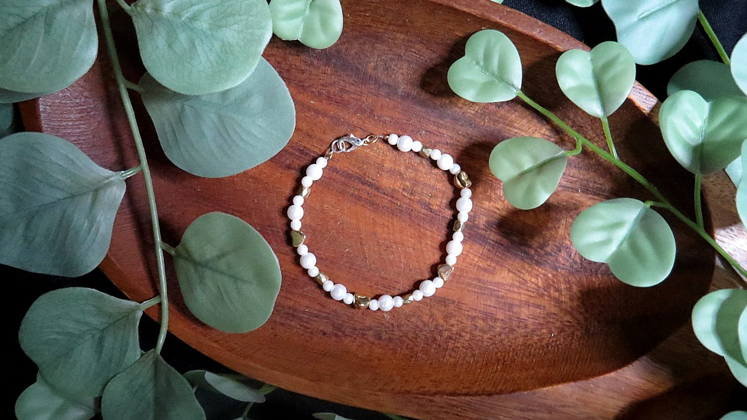 Bracelet white + gold